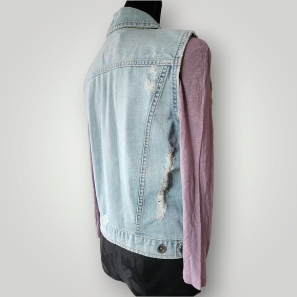 HURLEY Denim Destroyed/Distressed Vest - Picture 6 of 9